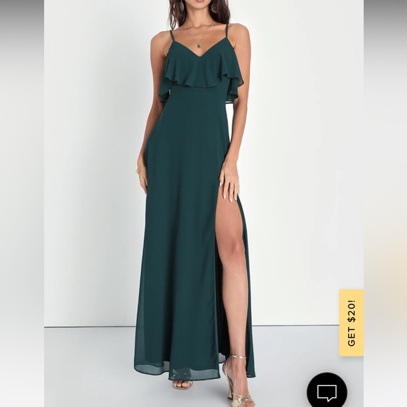 Lulus Devoted to Beauty Emerald Green Tiered Sleeveless Maxi Dress - Picture 1 of 1